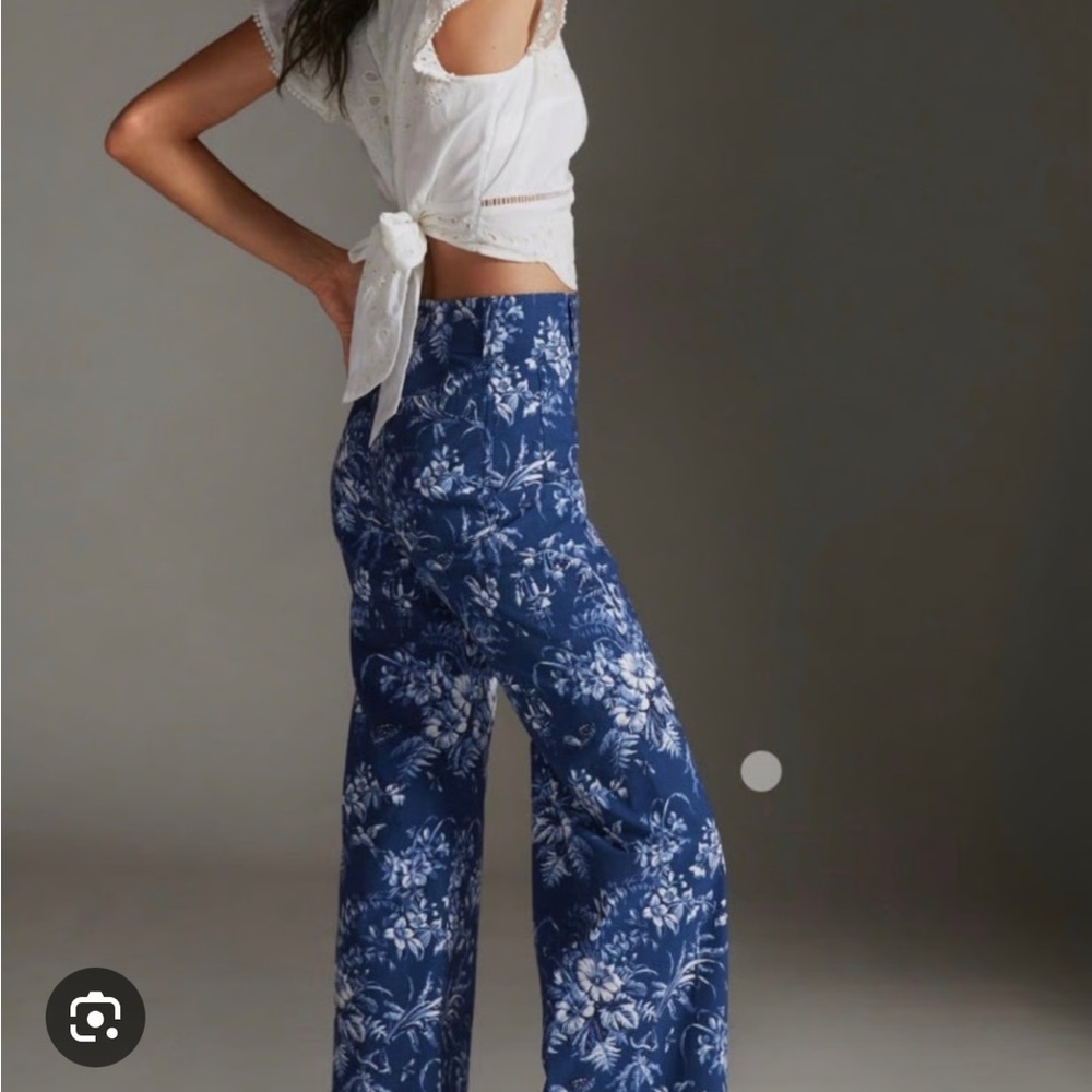 Maeve Blue and White Floral Pants “The Colette” - Picture 3 of 12